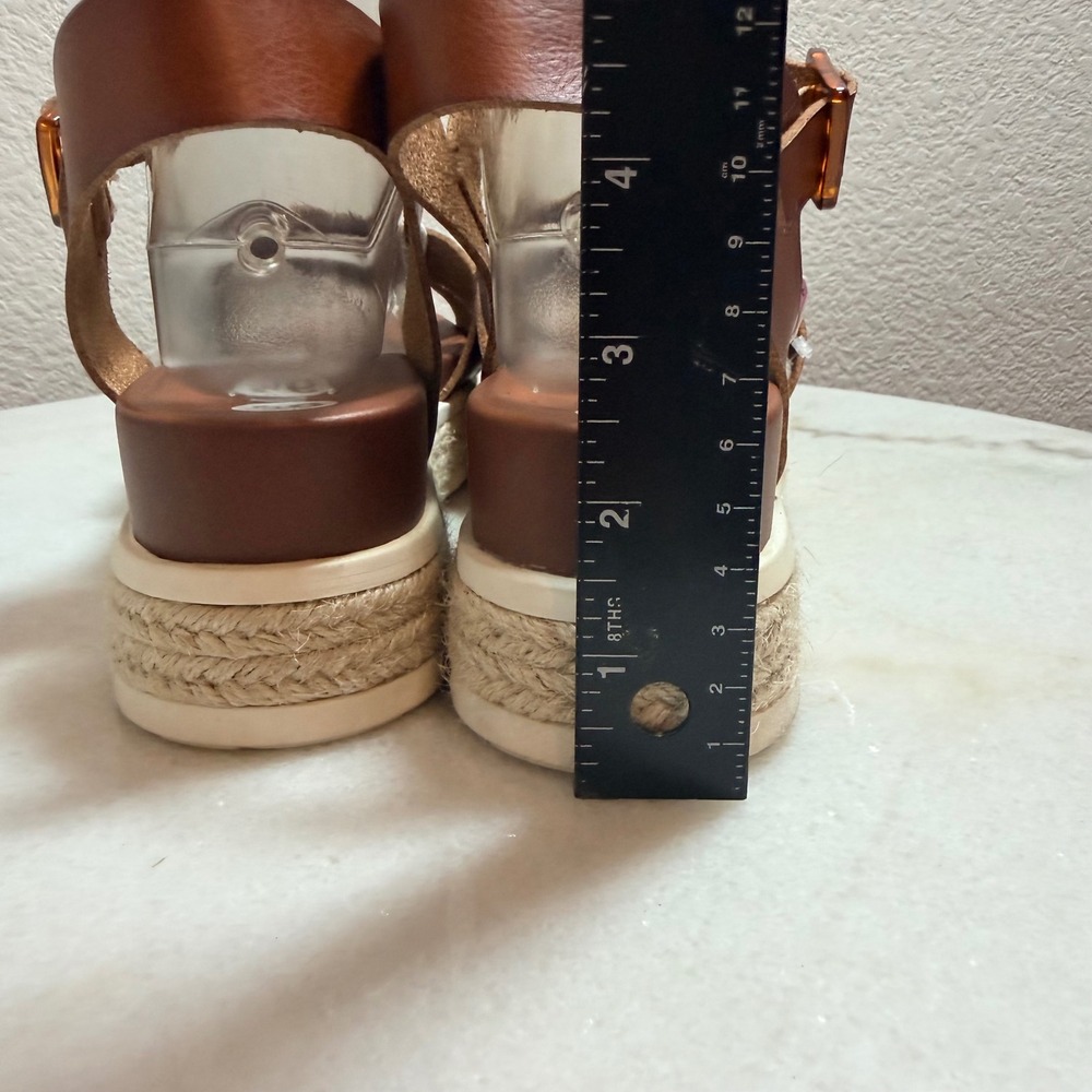 MIA Lydia Cognac Brown Espadrille Platform Sandals Womens 9.5 MH2326BFSF - Picture 4 of 7